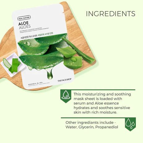 Real Nature Face Mask With Aloe Extract - Skin korea