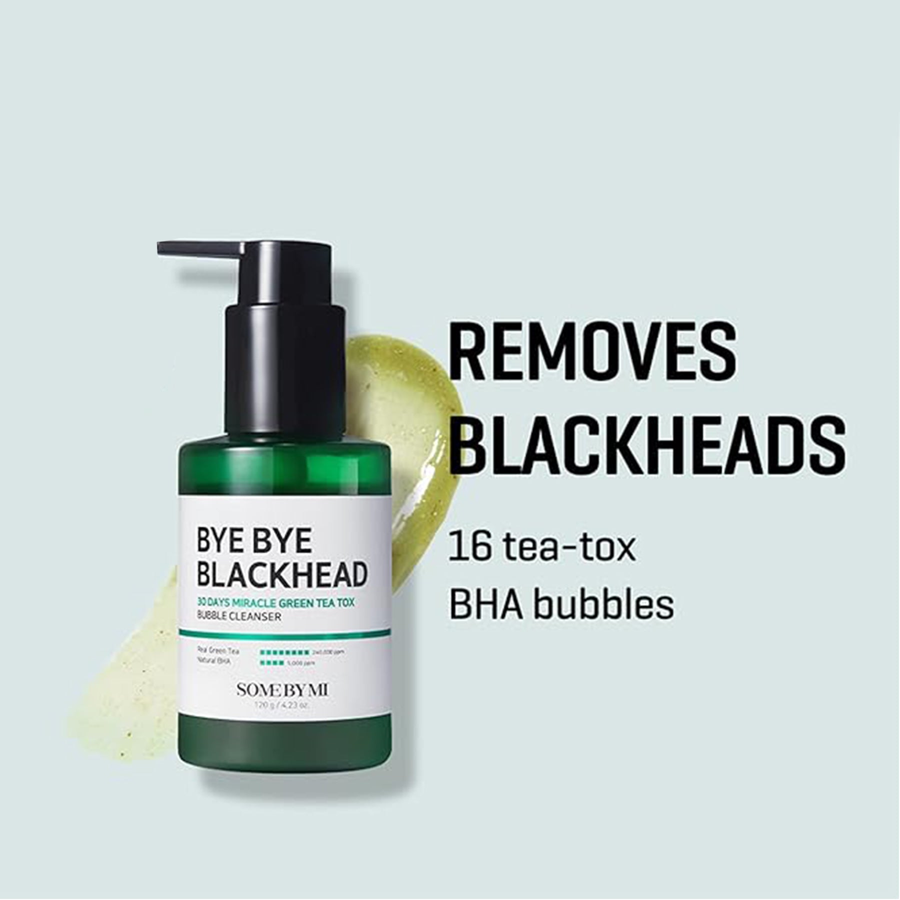 Some By Mi Bye Bye Blackhead 30 Days Green Tea Tox Bubble Cleanser - Skin korea