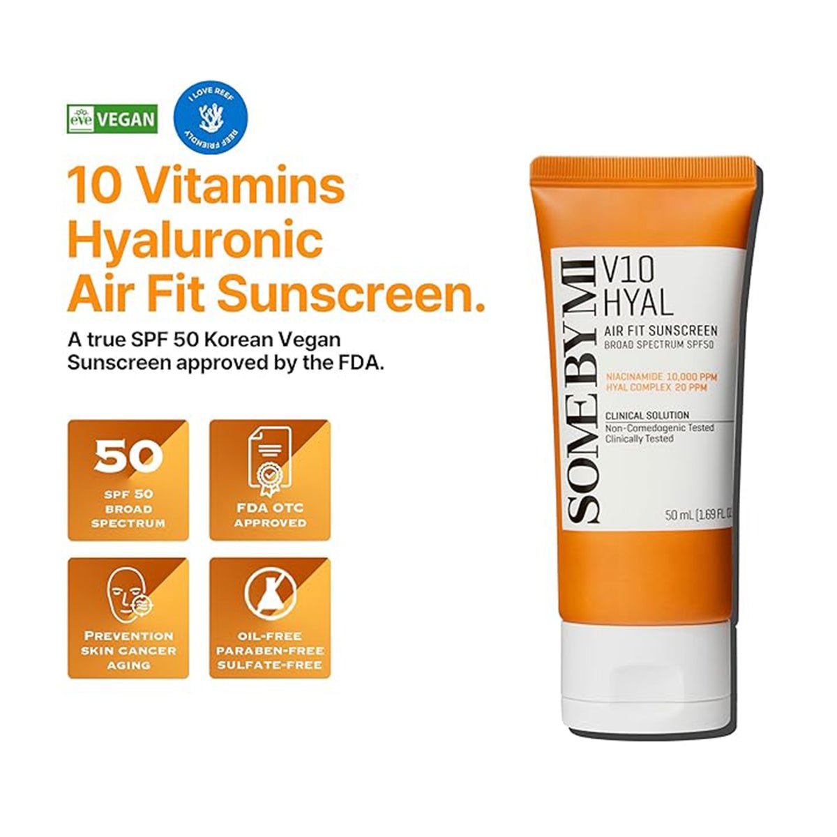 Some By Mi V10 Hyal Airfit Sun Screen 50Ml - Skin korea