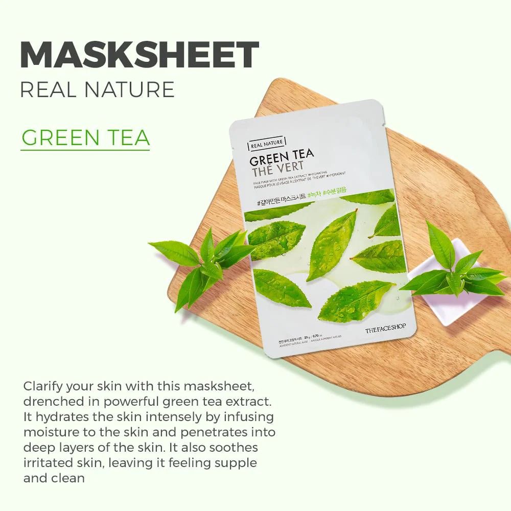 The Face Shop Real Nature Face Mask With Green Tea Extract - Skin korea