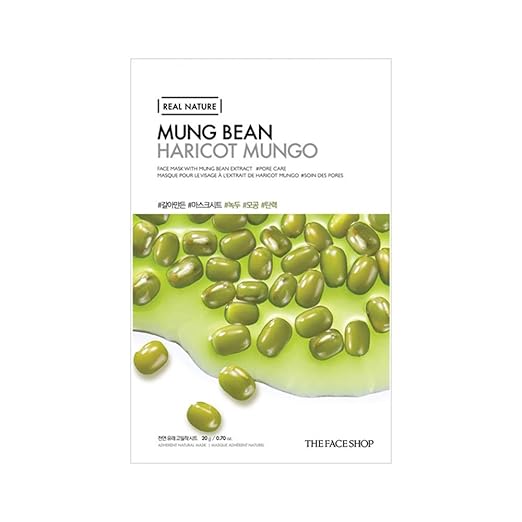 The Face Shop Real Nature Face Mask with Mung Bean Extract - Skin korea